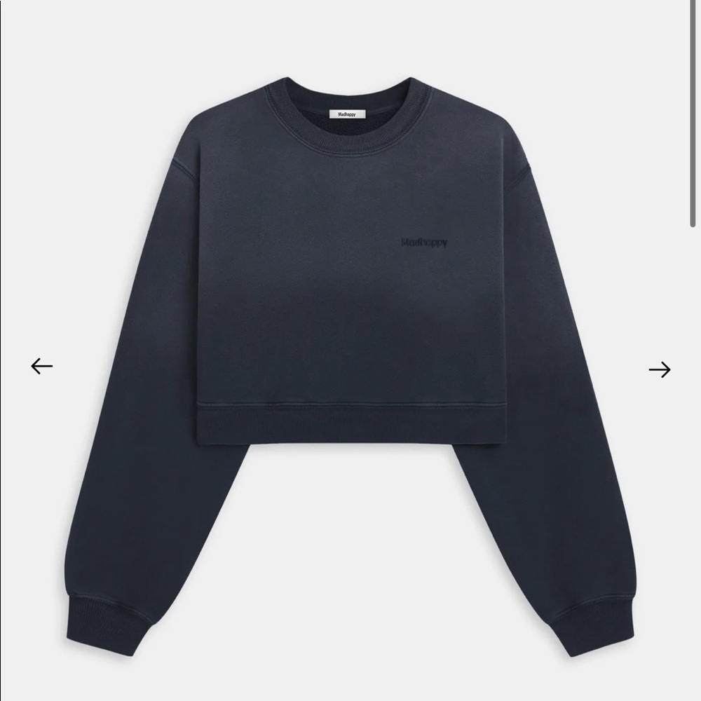Madhappy Navy Blue Cropped Sweatshirt